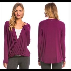 prAna Cascade Purple Wrap Top Size XS